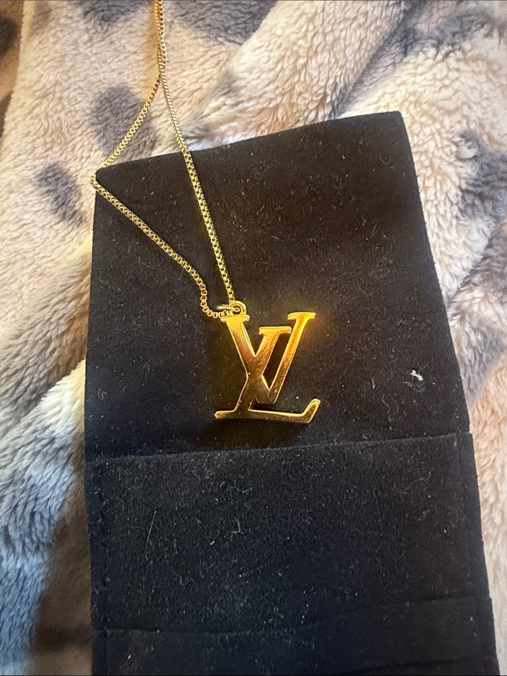 AHAVA Jewels Repurposed Louis Vuitton LV Charm Gold Necklace